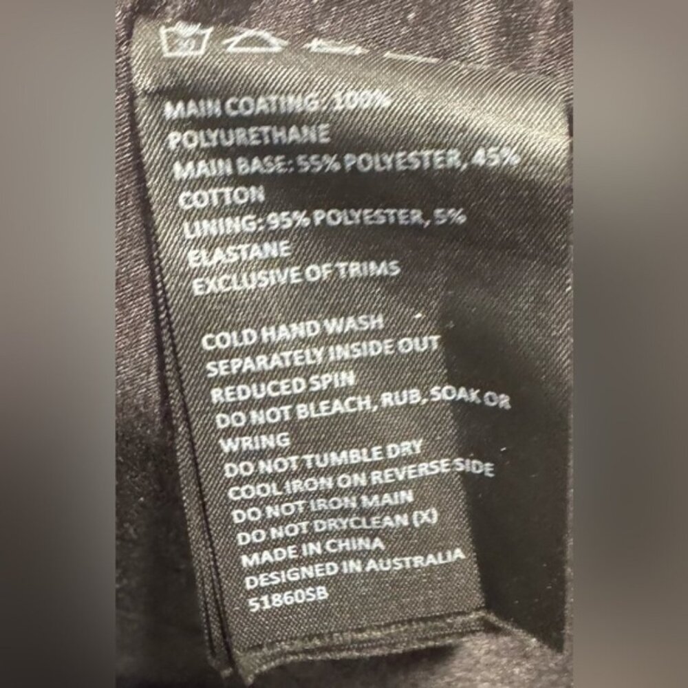 Bardot x Revolve Vegan Leather Mini Skirt faux zipper goth black party rare US8 - Picture 3 of 7